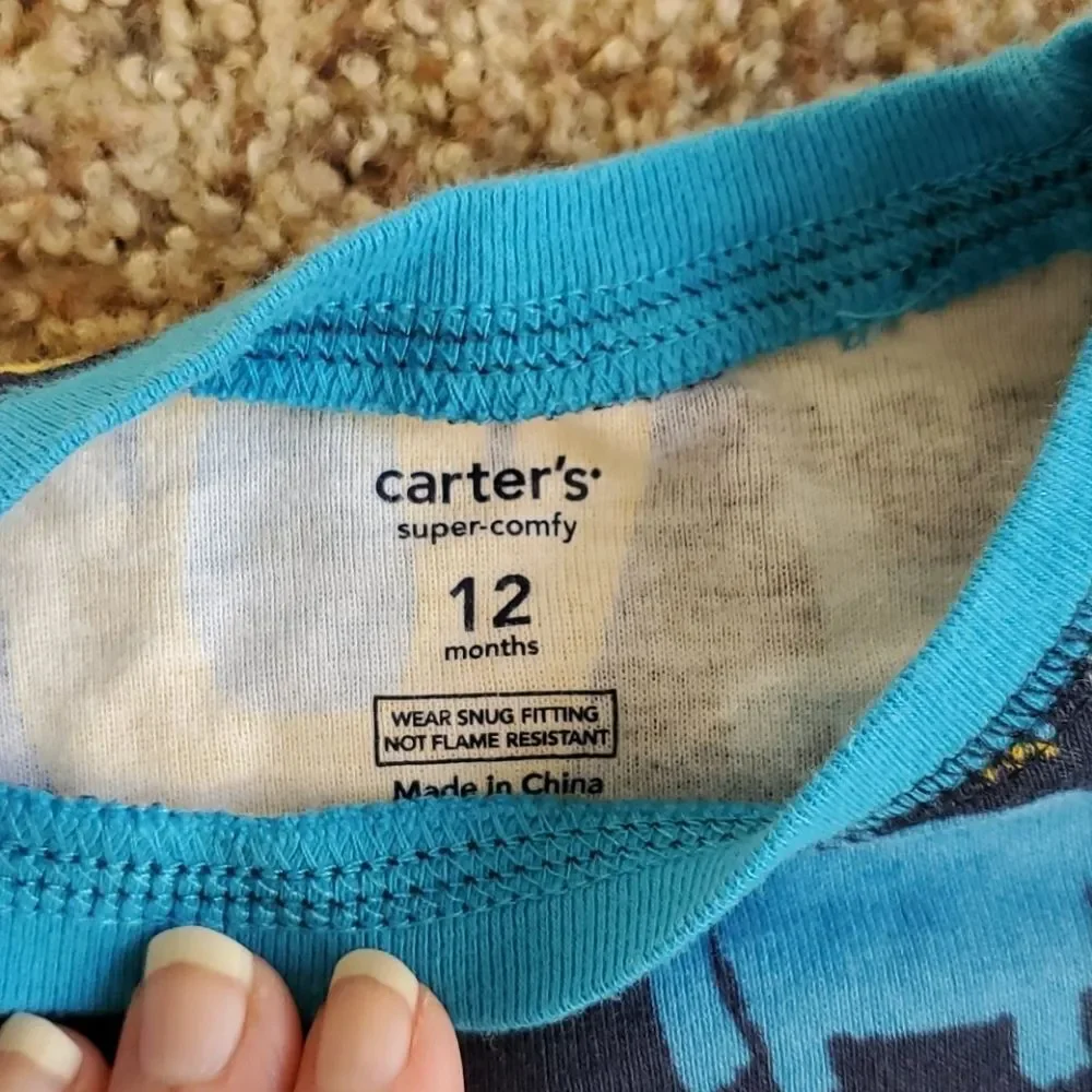 Carter's super comfy monster pajamas 12 months
